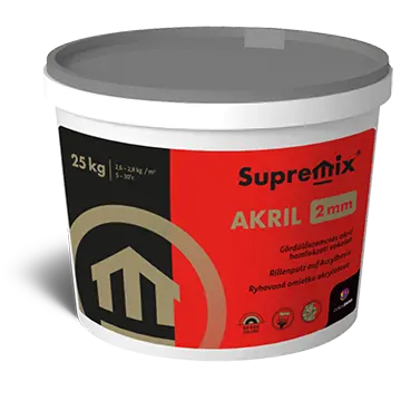 SUPREMIX AKRIL 2 mm dörzsölt hatású finomvakolat SUPREMIX AKRIL 2 mm dörzsölt hatású finomvakolat